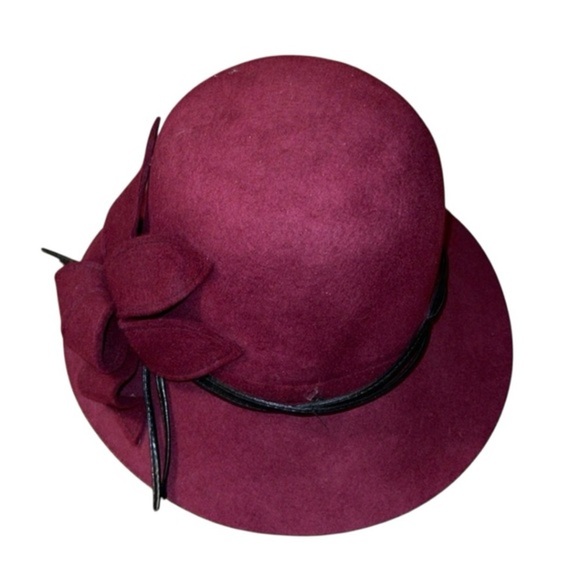 🌹BURGUNDY FLORAL HAT - Picture 1 of 4